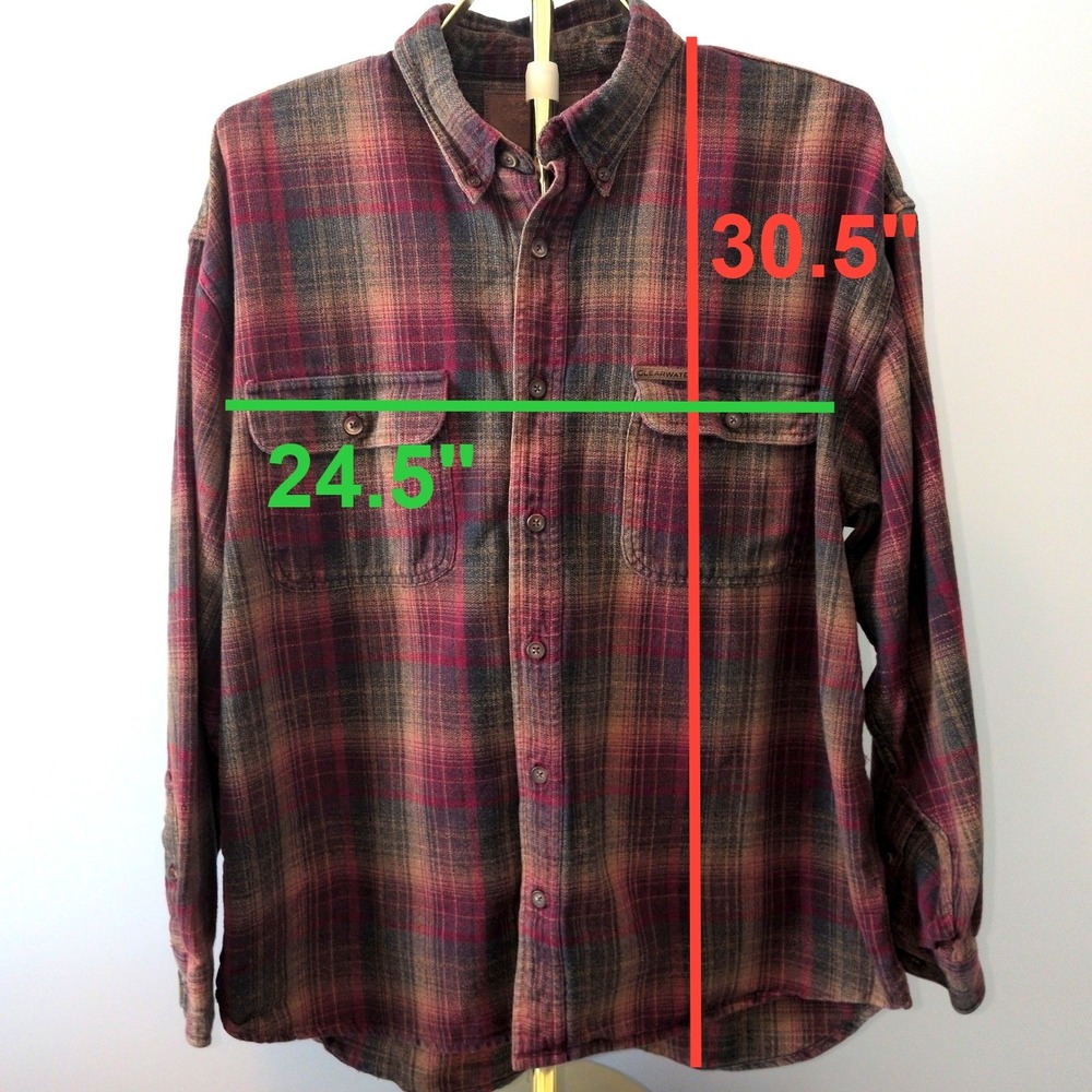 Clearwater Outfitters Flannel Shirt Womens XL Red Plaid Cotton Gorpcore Shirt - Picture 2 of 12